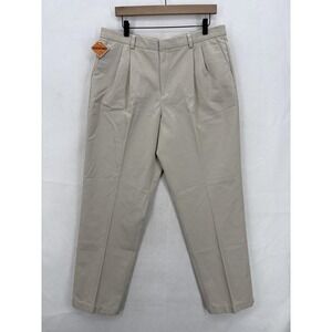 Dockers Go Khaki Stain Defender Pants Womens 16 Beige Pleated Tapered Twill Work